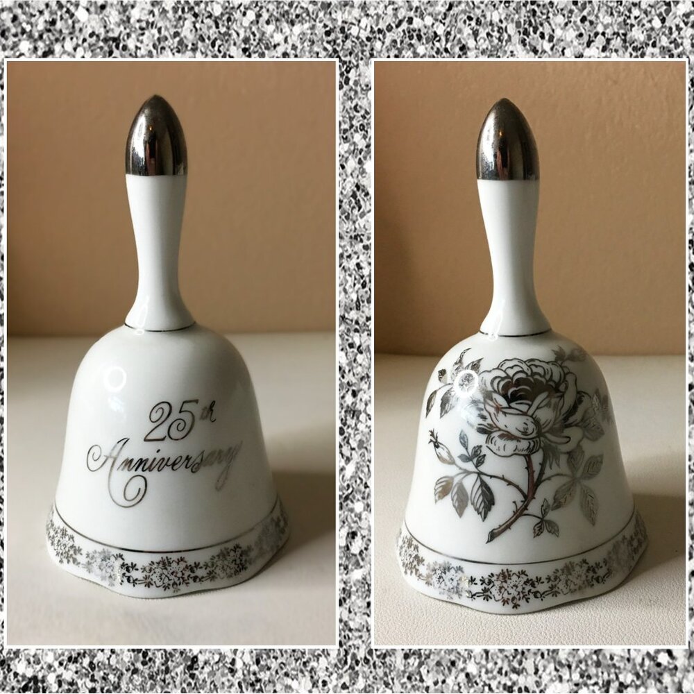 NORCREST "Crafted in Japan" Fine China Bell 25th Anniversary Bell